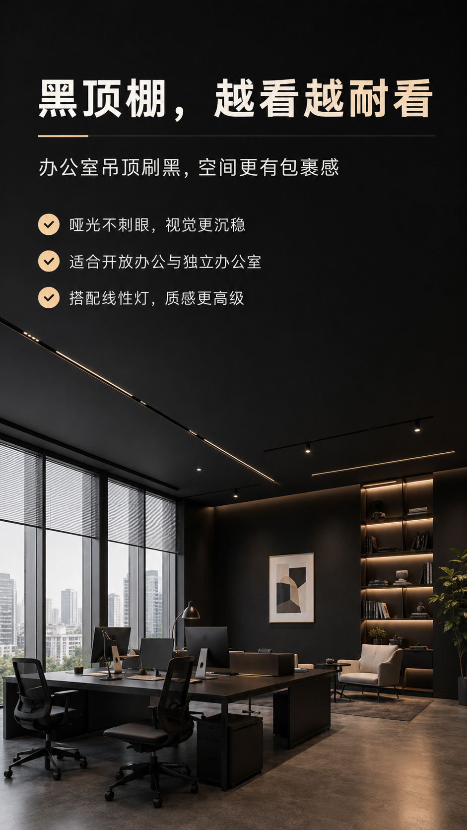 哑光黑色乳胶漆内墙效果图